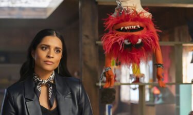 Lilly Singh and Animal in "The Muppets Mayhem" on Disney+.
