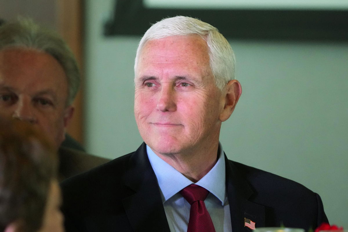 <i>George Frey/Getty Images/FILE</i><br/>Allies of Mike Pence have launched a super PAC in support of the former vice president's 2024 presidential candidacy. Pence is seen here on April 28 in Salt Lake City