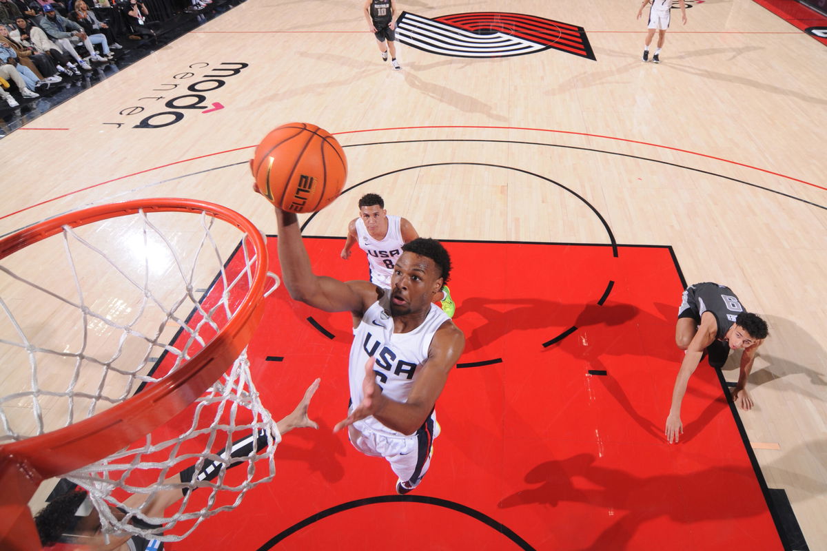 <i>Sam Forencich/NBAE/Getty Images</i><br/>Bronny James has committed to USC.