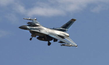 A US F-16 fighter jet crashed during training on Saturday in South Korea. Pictured is a file image of an F-16 jet.