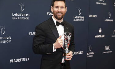 Lionel Messi on the red carpet during the Laureus World Sports Awards in Paris on May 8.