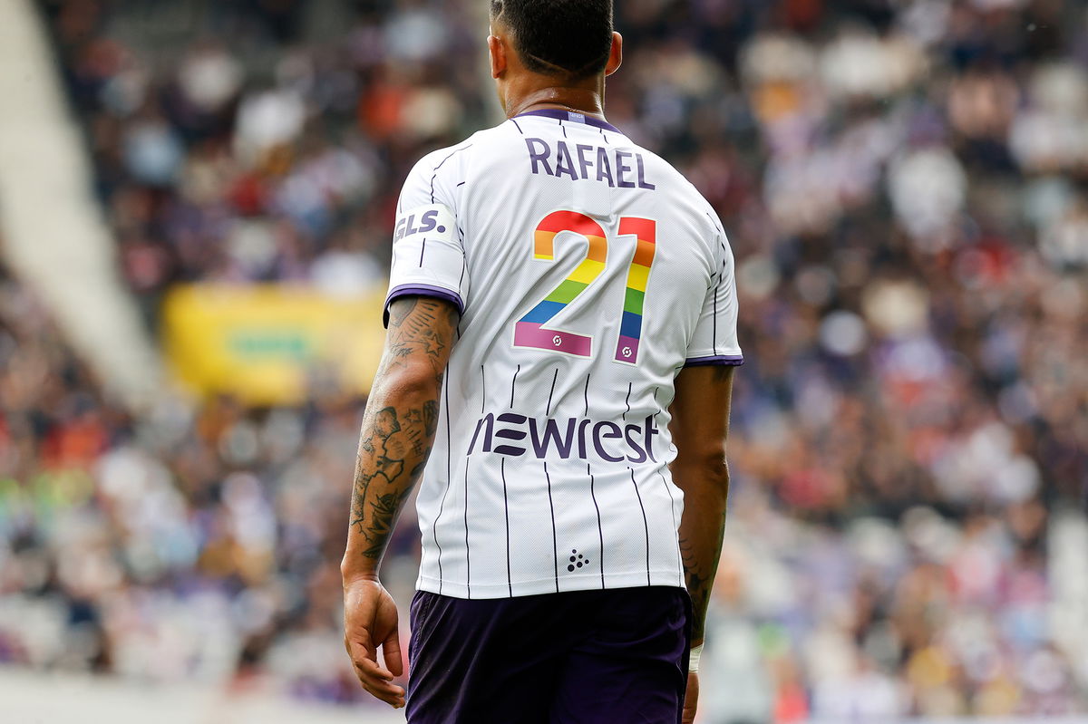 <i>Loic Baratoux/FEP/Icon Sport/Getty Images</i><br/>Players wore rainbow-themed shirts to raise awareness of the campaign.