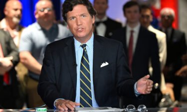 Tucker Carlson speaks during an event in Hollywood