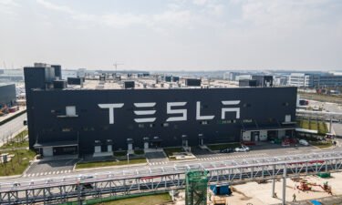 Tesla will recall more than 1.1 million cars in China due to potential safety risks. Pictured is Tesla's Shanghai Gigafactory in 2021.