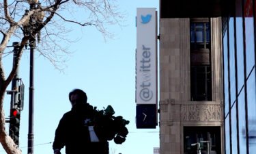 Twitter is adding encrypted messaging to the platform Wednesday. Pictured is the Twitter headquarters on April 10