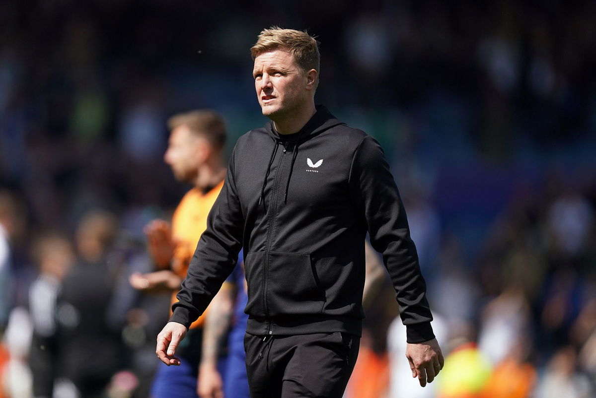 <i>Mike Egerton/PA Images/Getty Images</i><br/>Newcastle United manager Eddie Howe is seen here after the final whistle of the Premier League match at Elland Road