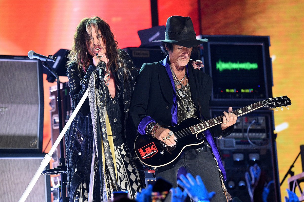 <i>Kevin Mazur/Getty Images</i><br/>Aerosmith is heading into retirement with a farewell tour. Steven Tyler and Joe Perry of Aerosmith here perform during the 62nd Annual Grammy Awards in 2020.