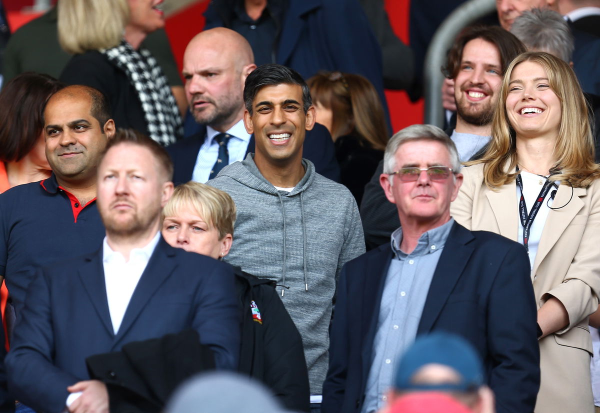 <i>Alan Crowhurst/Getty Images</i><br/>Rishi Sunak is pictured here before the match.