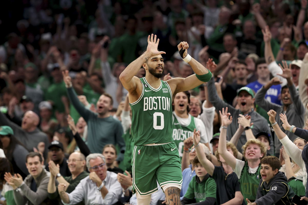 <i>Adam Glanzman/Getty Images</i><br/>Jayson Tatum had a record-breaking performance in Game 7 against the Philadelphia 76ers.