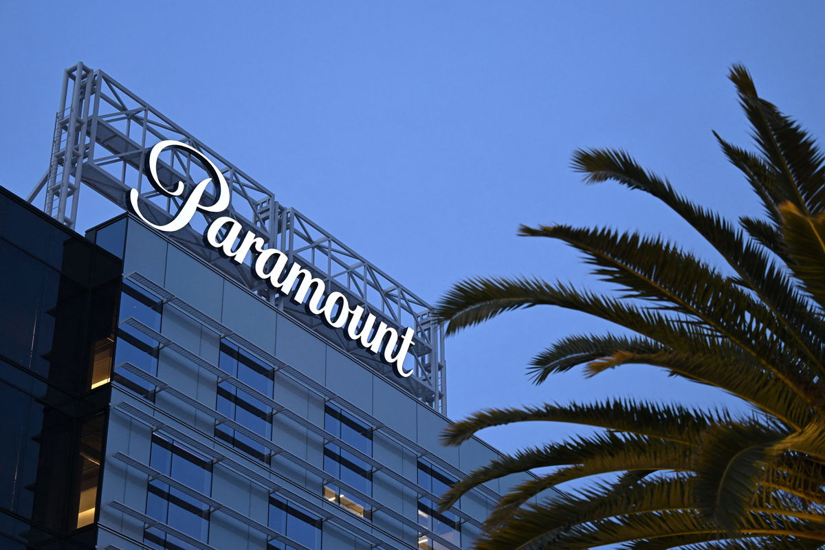 <i>Patrick T. Fallon/AFP/Getty Images</i><br/>The Paramount logo is displayed at Columbia Square along Sunset Blvd in Hollywood