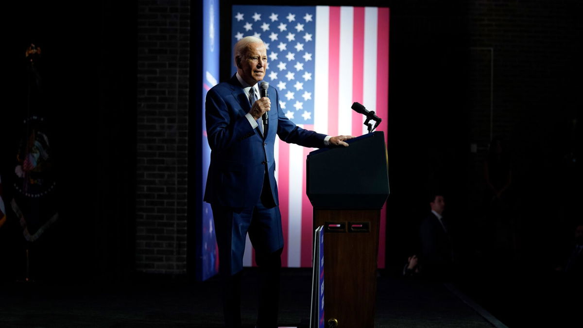 <i>Evan Vucci/AP</i><br/>President Joe Biden speaks on the debt limit during an event at SUNY Westchester Community College on May 10