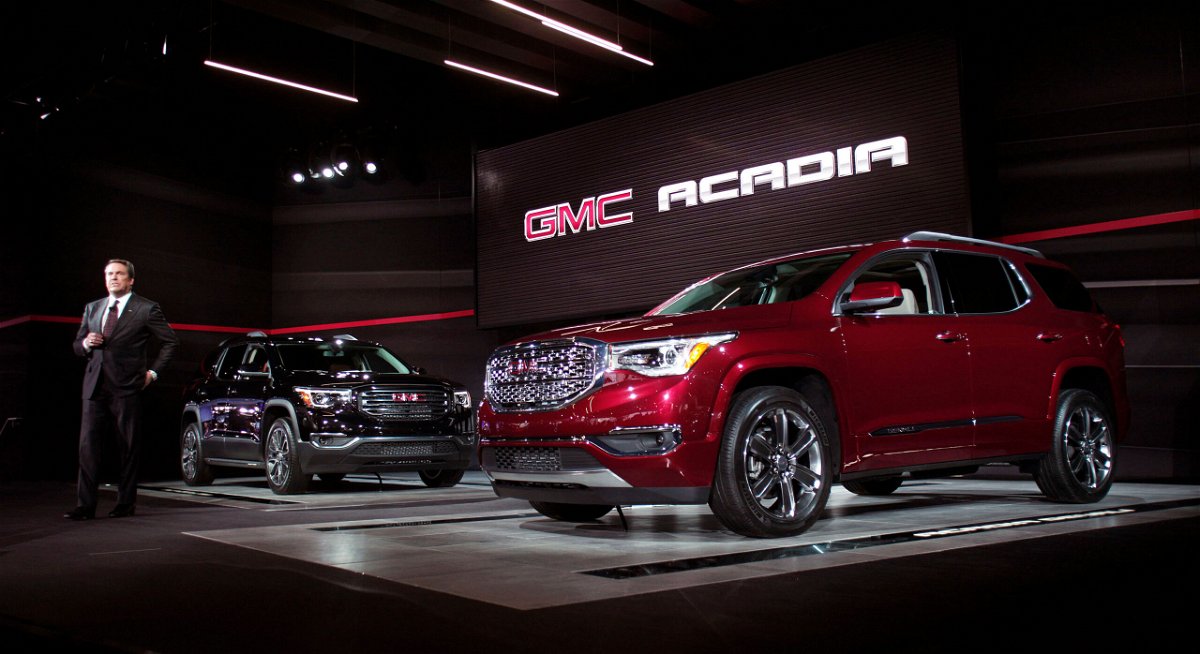 <i>Bill Pugliano/Getty Images</i><br/>2017 GMC Acadia crossover SUVs are revealed at the 2016 North American International Auto Show in January 2016 in Detroit