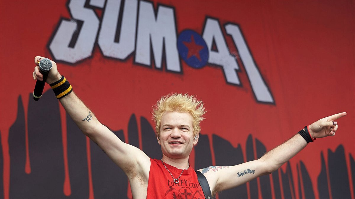 <i>Thomas Frey/dpa/AFP/Getty Images</i><br/>Sum 41 singer Deryck Whibley at the 2017 'Rock am Ring' music festival in 2017. Sum 41 are 
