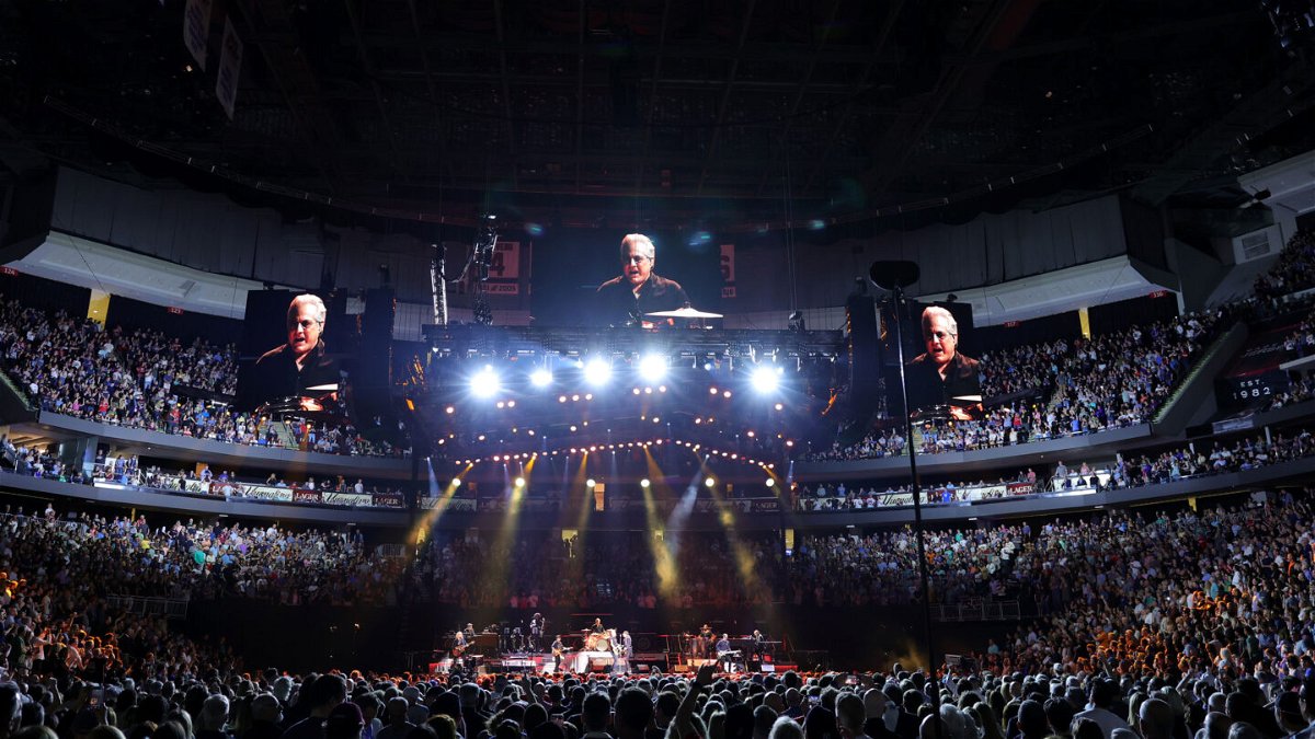 <i>Michael Loccisano/Getty Images</i><br/>A sold-out crowd watches Bruce Sprinsteen perform at Prudential Center in April in Newark