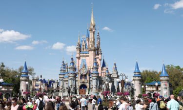 A general view of Cinderella's Castle at Walt Disney World Resort is seen here in March 2022 in Lake Buena Vista