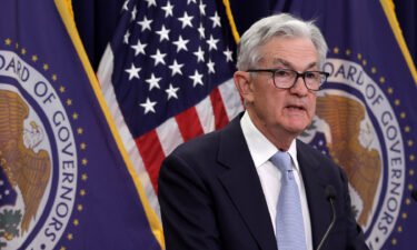 Federal Reserve Board Chairman Jerome Powell holds a news conference following a Federal Open Market Committee meeting at the Federal Reserve on March 22 in Washington