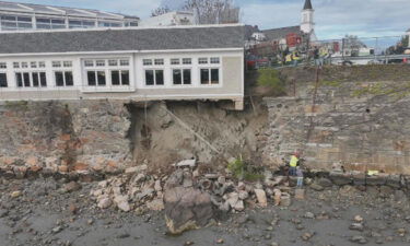 The seawall under Mission On The Bay