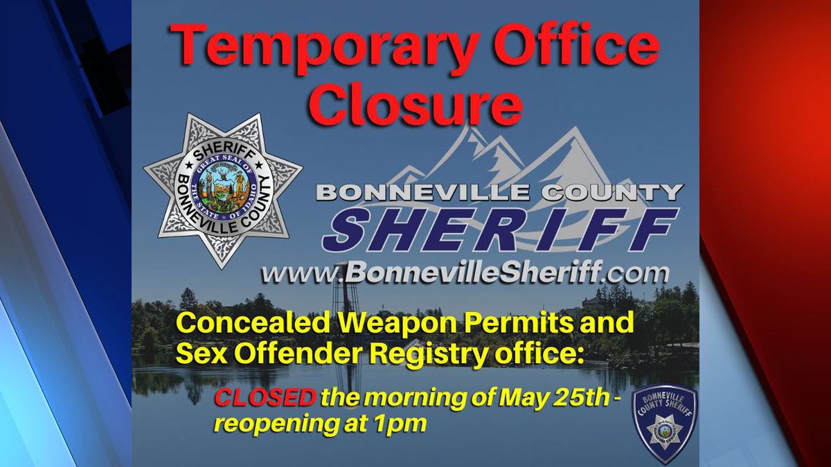 Bonneville County Cwpsex Offender Registry Office To Temporarily Close Thursday Localnews8 1779