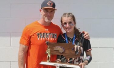 Taunton father Blair Bourque and his daughter Bella celebrated baseball and softball state championships on the same day.