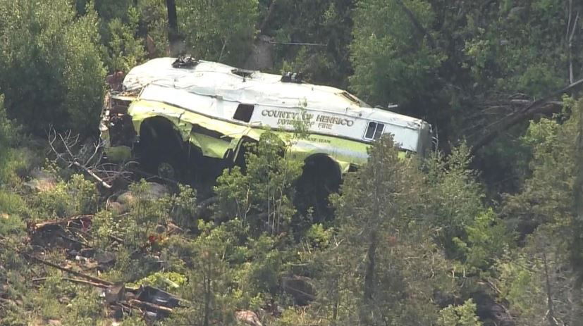 <i></i><br/>Two adults were killed and three children were hurt when a converted bus went off a small Colorado mountain road and rolled down a cliff on June 13.