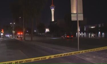 Las Vegas police say driver fled on foot after pedestrian hit