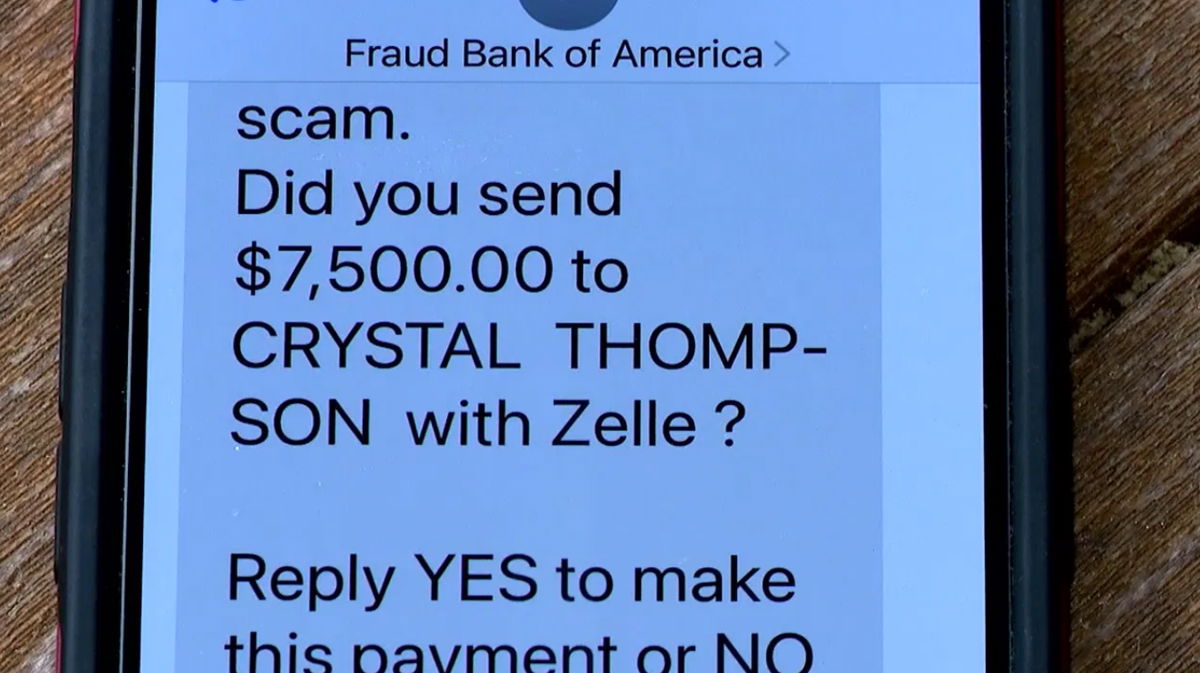 <i>WLOS</i><br/>A text message claiming to be from Bank of America turned out to be a scam and cost Marcos Meilan $15