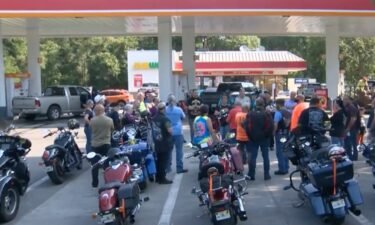 The All Riders Motorcycle Club hosted a poker chip ride on Saturday morning in DeLand. Each motorcyclist draws a poker chip at each stop along the route but no one knows the value of each chip until the very end. When a winner is announced