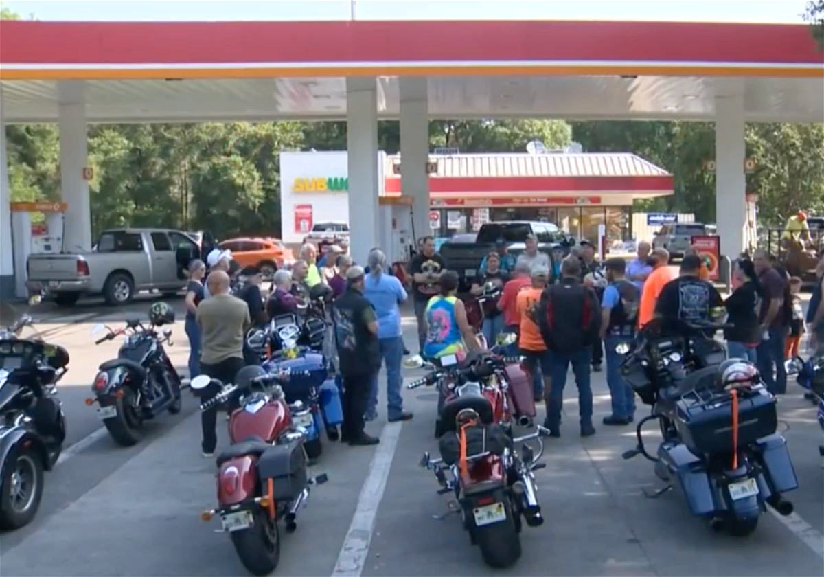 <i>WESH</i><br/>The All Riders Motorcycle Club hosted a poker chip ride on Saturday morning in DeLand. Each motorcyclist draws a poker chip at each stop along the route but no one knows the value of each chip until the very end. When a winner is announced