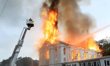 An historic church in Spencer was destroyed in a fire that was apparently started after the steeple was struck by lightning.