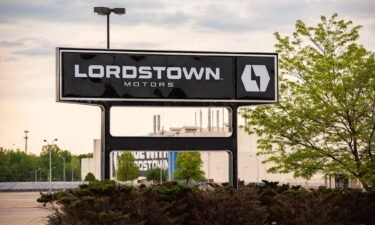 Signage outside Lordstown Motors Corp. headquarters in Lordstown