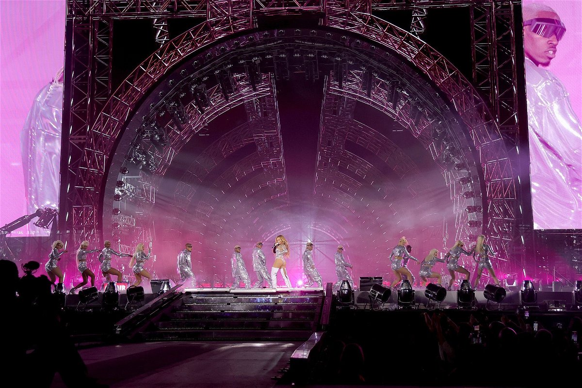 <i>Kevin Mazur/Getty Images</i><br/>Beyoncé performs onstage during the opening night of the 