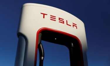 Tesla super chargers are shown in Mojave