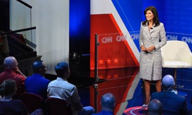 Nikki Haley participates in a CNN Republican Town Hall moderated by CNN's Jake Tapper at Grand View University in Des Moines