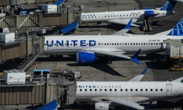 United Airlines aircrafts are parked at Newark Liberty International Airport in Newark
