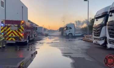 The aftermath of a fire at Nikola headquarters in Phoenix