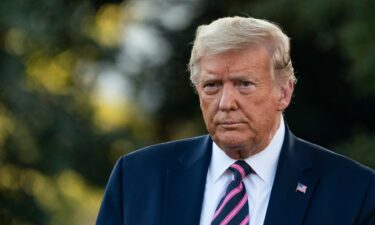 Former President Donald Trump exits the Oval Office and walks to Marine One on the South Lawn of the White House on September 22