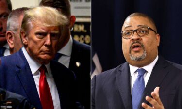 Former President Donald Trump (left) and District Attorney Alvin Bragg are pictured here in a split image.