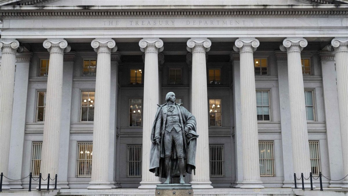 <i>Saul Loeb/AFP/Getty Images</i><br/>The US Treasury Department building is seen here in Washington