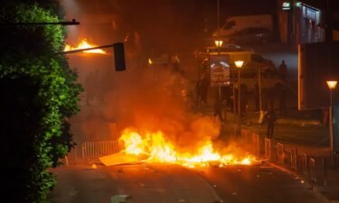 Pictured here are the second night of riots following the death of Nahel
