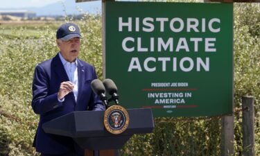 President Joe Biden speaks about his administration's actions to battle climate change and protect the environment during a visit to Lucy Evans Baylands Nature Interpretive Center and Preserve