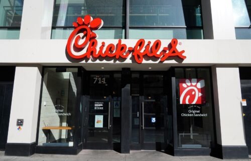 An exterior view of Chick-fil-A during the coronavirus pandemic on May 12