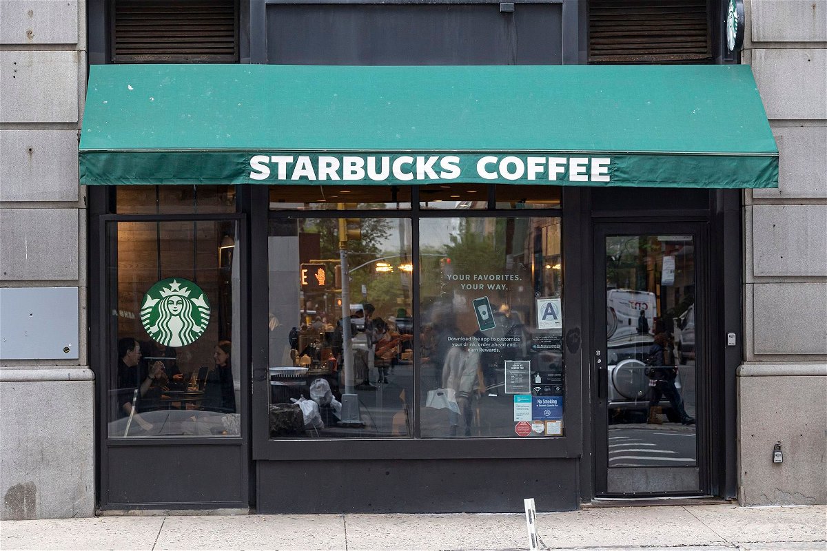 <i>Nicolas Economou/NurPhoto/Getty Images</i><br/>A store front of a Starbucks Coffee shop located in Broadway Avenue in Manhattan New York.