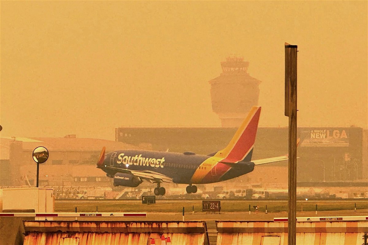 <i>David R.Martin/AP</i><br/>A Southwest airliner approaches LaGuardia Airport in New York on June 7.