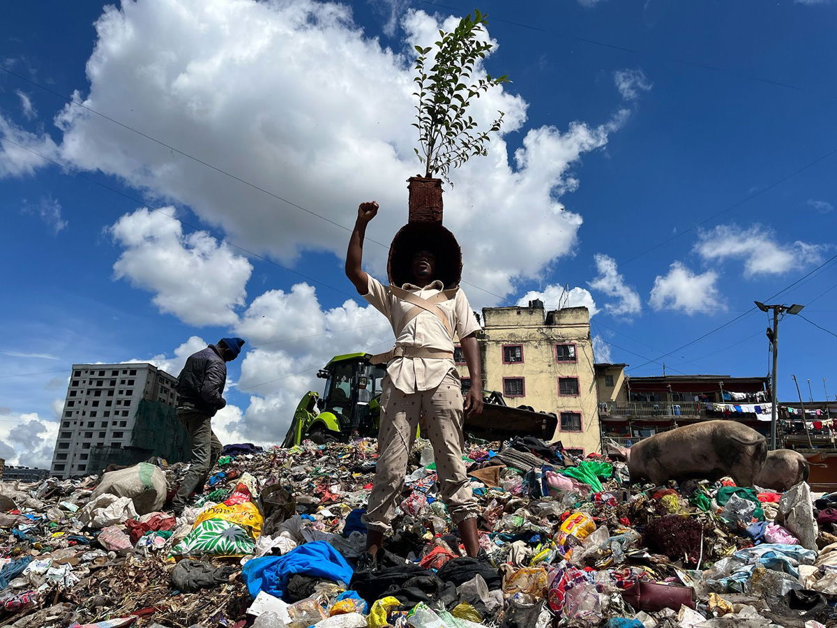 <i>Courtesy Kairos Futura</i><br/>A costumed group have been re-wilding Nairobi by planting seedlings and trees throughout Kenya's capital.