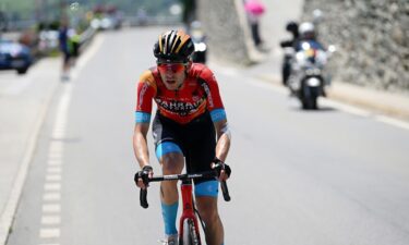 Mäder pictured competing in the fourth stage of the Tour de Suisse this week.