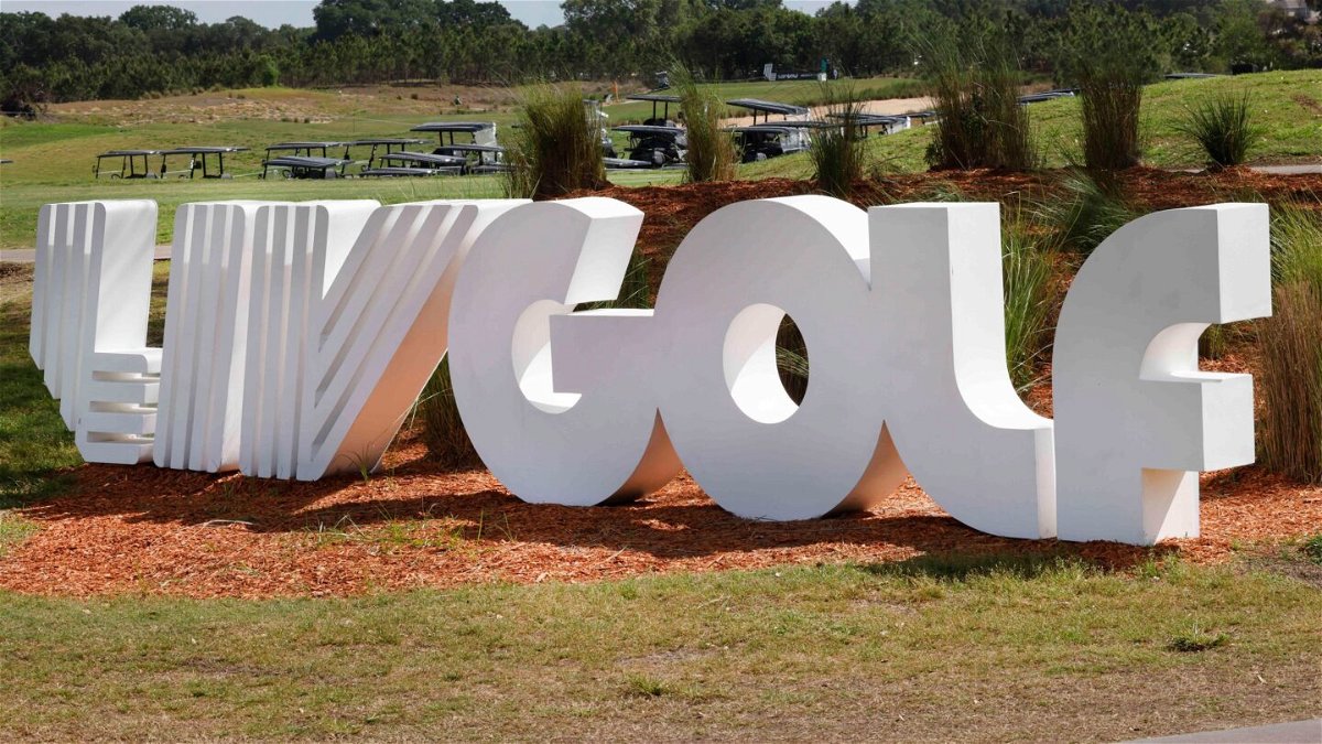 <i>Reinhold Matay/USA Today Sports/Reuters</i><br/>The LIV logo on display at the entrance of a LIV Golf event at Orange County National.