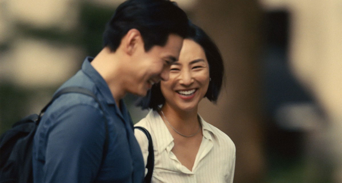 <i>Courtesy A24</i><br/>Teo Yoo and Greta Lee as Hae Sung and Nora in 