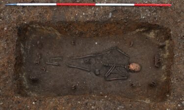 The Trumpington bed burial is shown in full in this composite image.