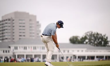 Gordon Sargent a shot on the 18th hole of the final round at the US Open.