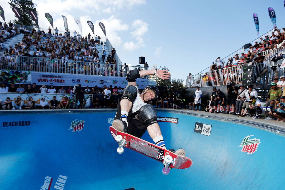 <i>Zak Kaczmarek/Getty Images/File</i><br/>Tony Hawk was the first skateboarder to complete the trick.